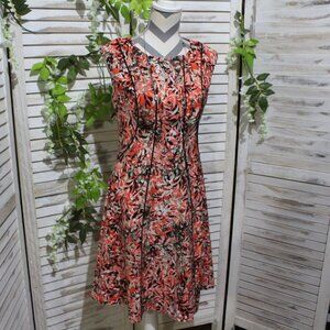 London times sleeveless pink floral sheath dress (918)